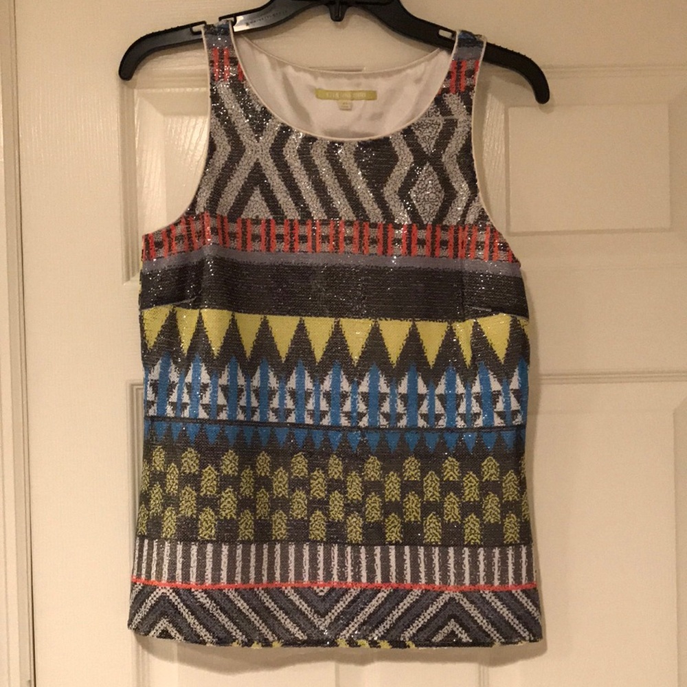Gianni Bini Multi Colored Sequin Top, Size Xs - image 1